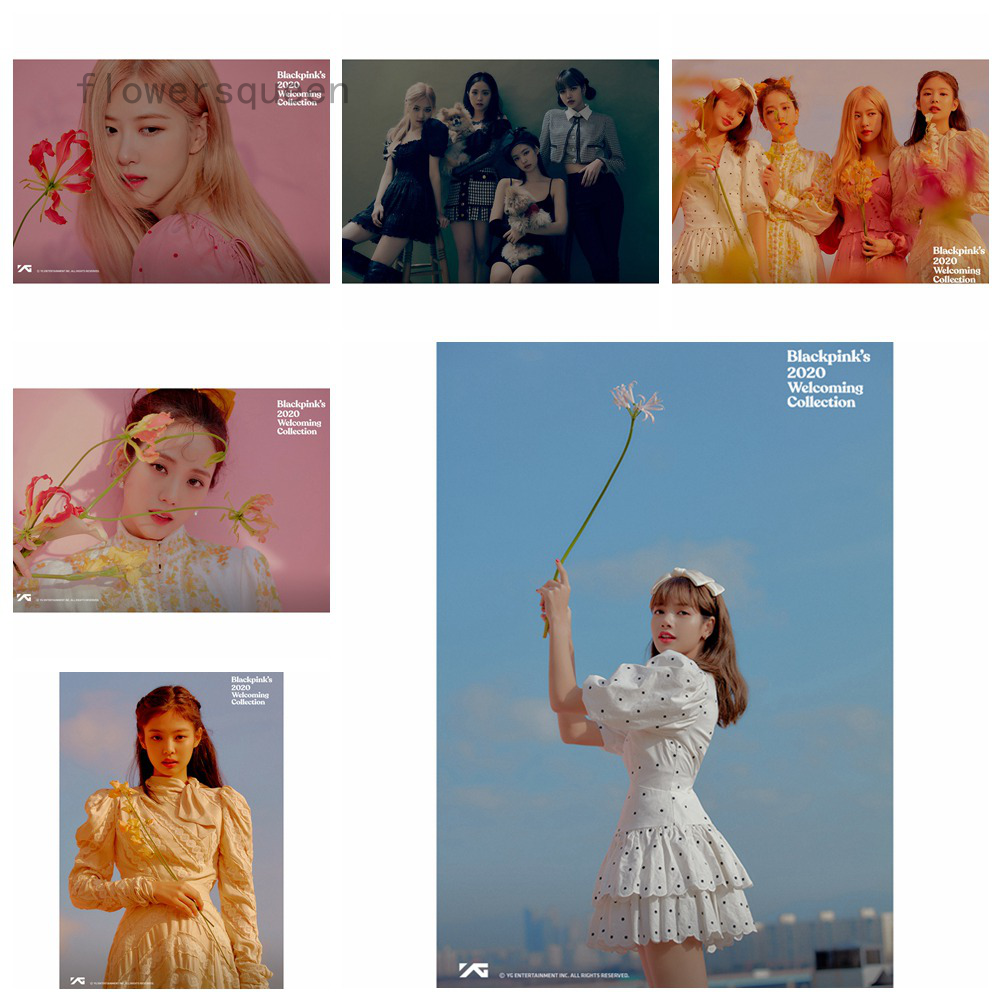 flowersqueen Áp phích treo tường họa tiết nhóm nhạc thần tượng Blackpink dễ thương