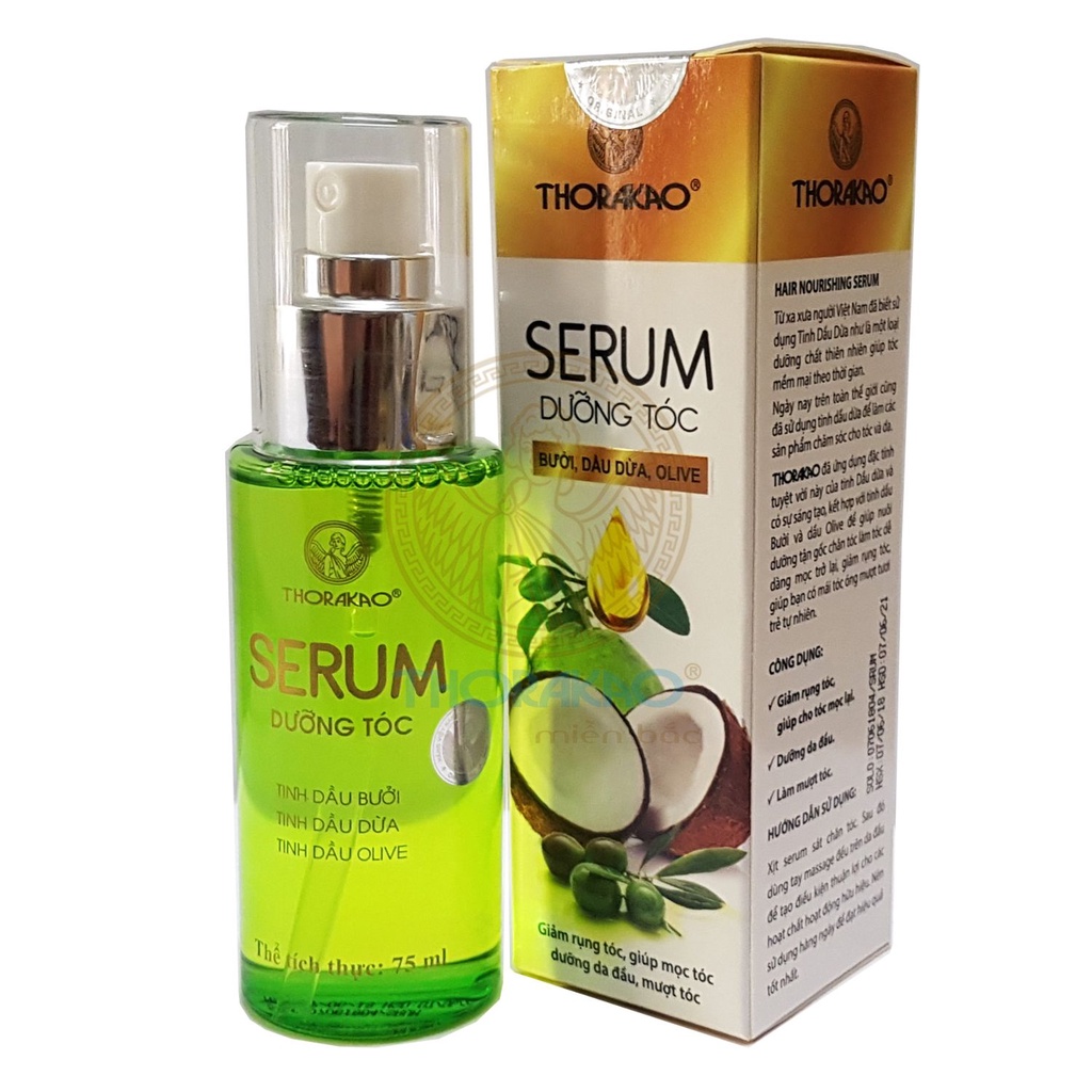 Serum dưỡng tóc Thorakao 75ml (Bưởi, Dầu Dừa, Olive)