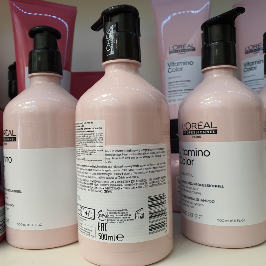 Dầu gội bền mầu nhuộm Loreal Vitamino Color 1500ml-500ml-300ml