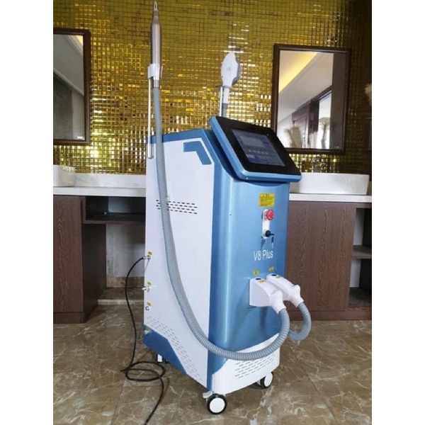 Máy triệt lông laser xoá xăm 2in1 v8 plus chính hãng