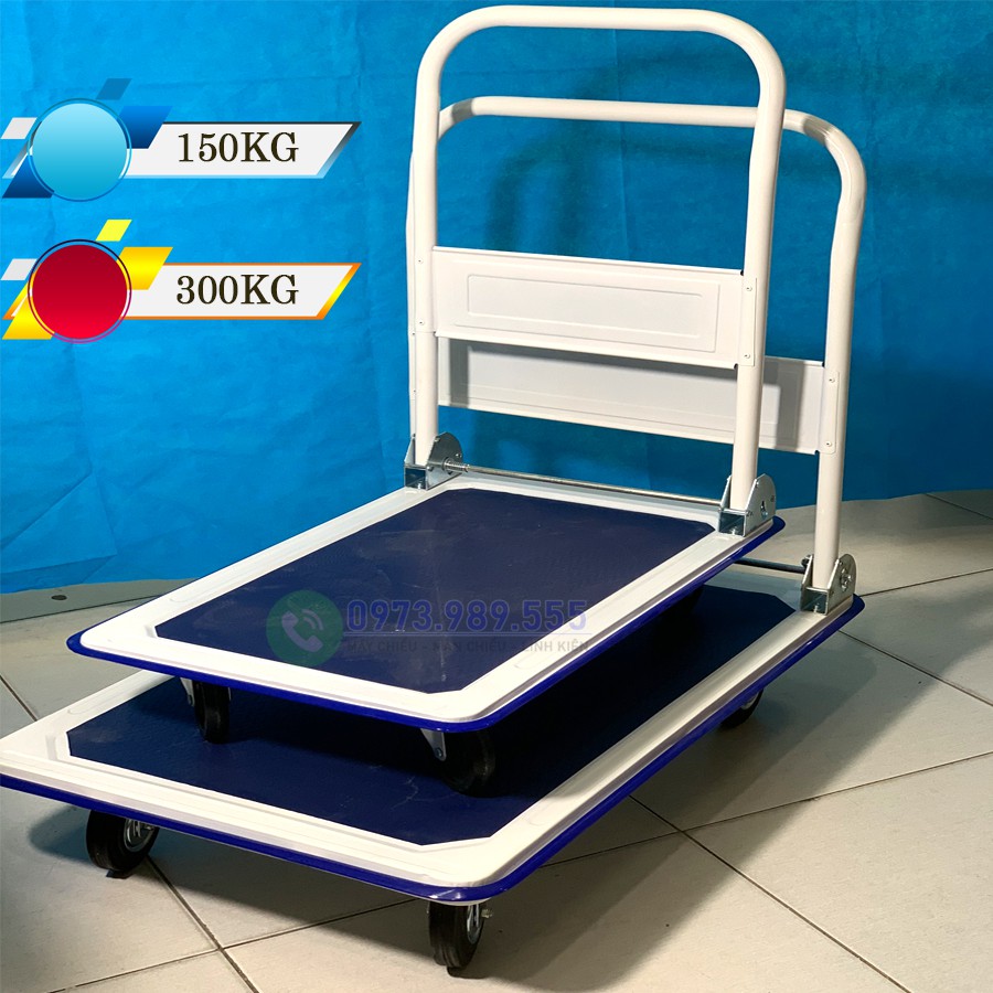 Xe Đẩy Hàng Tải Trọng 150Kg Sàn Thép Chắc Chắn, 4 Bánh Cao Su Êm, Đẩy Nhẹ Nhàng. Xe Kéo Hàng Nhỏ Gọn, Giao Hàng Ngay