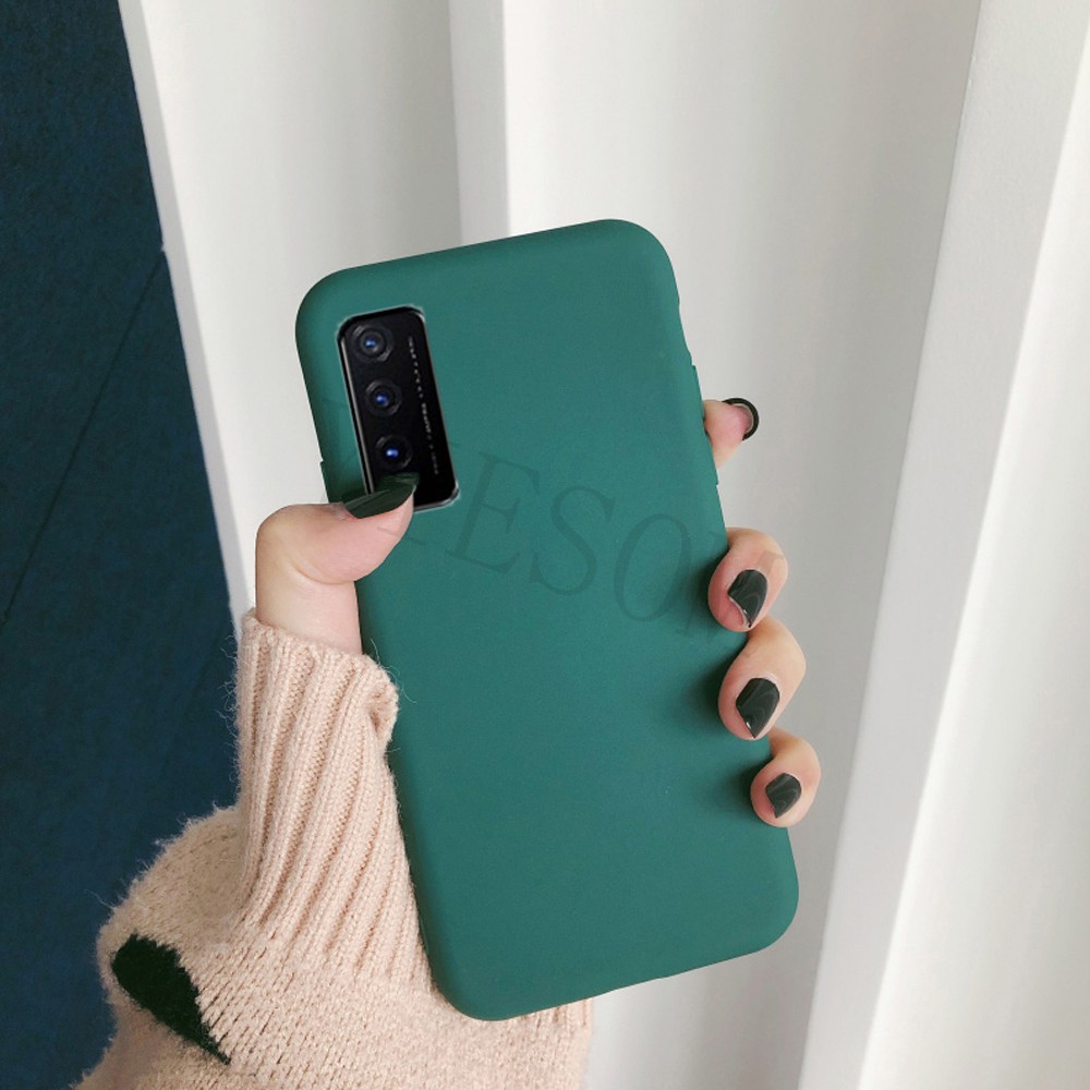Ốp điện thoại TPU màu trơn xinh xắn cho Vivo Y20 Y20S Y20i Y20 2021 Y12S 2021