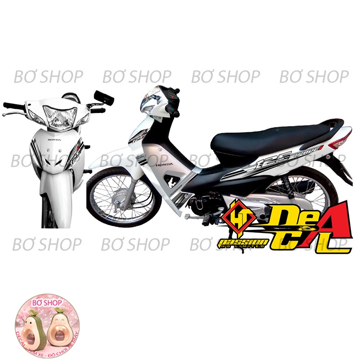 Tem rời WAVE ALPHA 100cc & 50cc Mẫu chữ 125i  BƠ SHOP - Tem 3 lớp chống phai màu