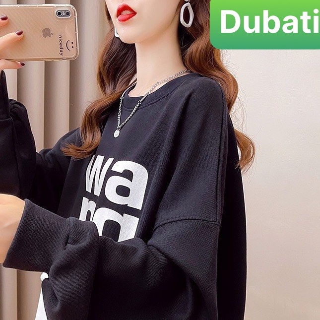 ÁO KHOÁC NỈ NỮ CHỮ WA WA CHẤT NỈ DÀY FROM RỘNG HÀN QUỐC- DUBATI FASHION