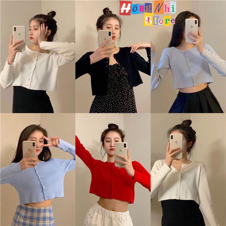 Áo Croptop Body Ulzzang Tay Dài Nút Gài Dáng Ôm - MM
