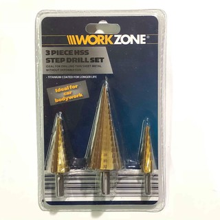Bộ mũi khoan bậc 3 mũi rãnh thẳng WorkZone