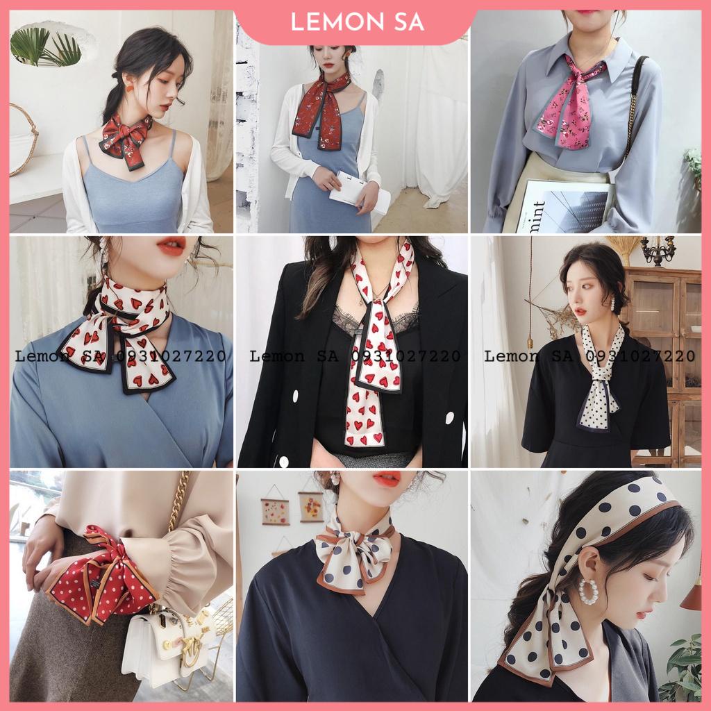 Khăn lụa dài mặt turban dài cao cấp thắt nơ công sở, quấn tóc, túi xách, thắt lưng 98x9cm - Mã LUDA04