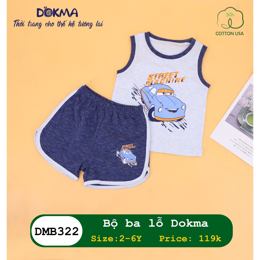 Dokma - Bộ ba lỗ dokma 2-6y cho bé trai và gái ( DMB322 )