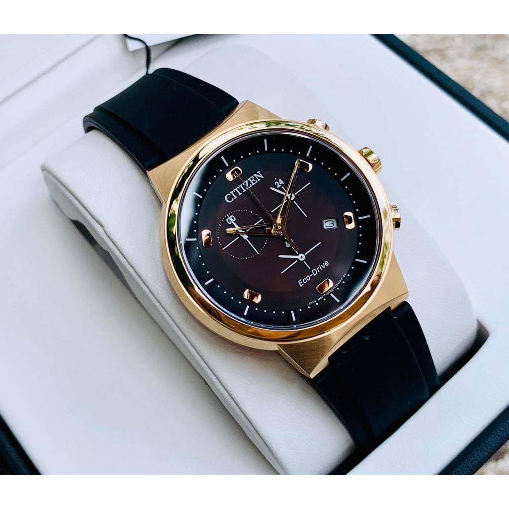Đồng hồ nam CITIZEN dây cao su pin năng lượng mặt trời Eco-Drive AT2403_15E