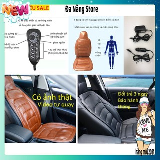 [Nệm] Đệm ghế massage toàn thân hàng siêu cấp xoa bóp 9 điểm có sưởi ấm ( Dùng được trên ô tô và mọi vị trí ngồi )