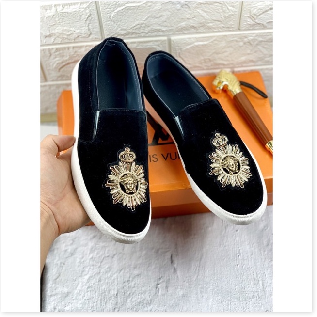 𝔹𝕆𝕊𝕊 𝕊ℍ𝕆𝔼𝕊 ⚜️ Giày Lười Nam Mác Mặt Người Đá Kim Sa Hàng Xịn Cao Cấp, Đế Khâu Chắc Chắn
