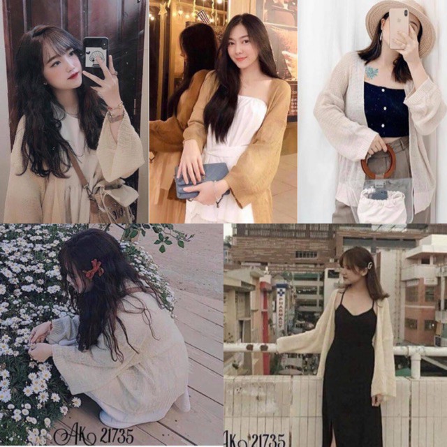 Áo cardigan len mỏng 3 màu hot hit