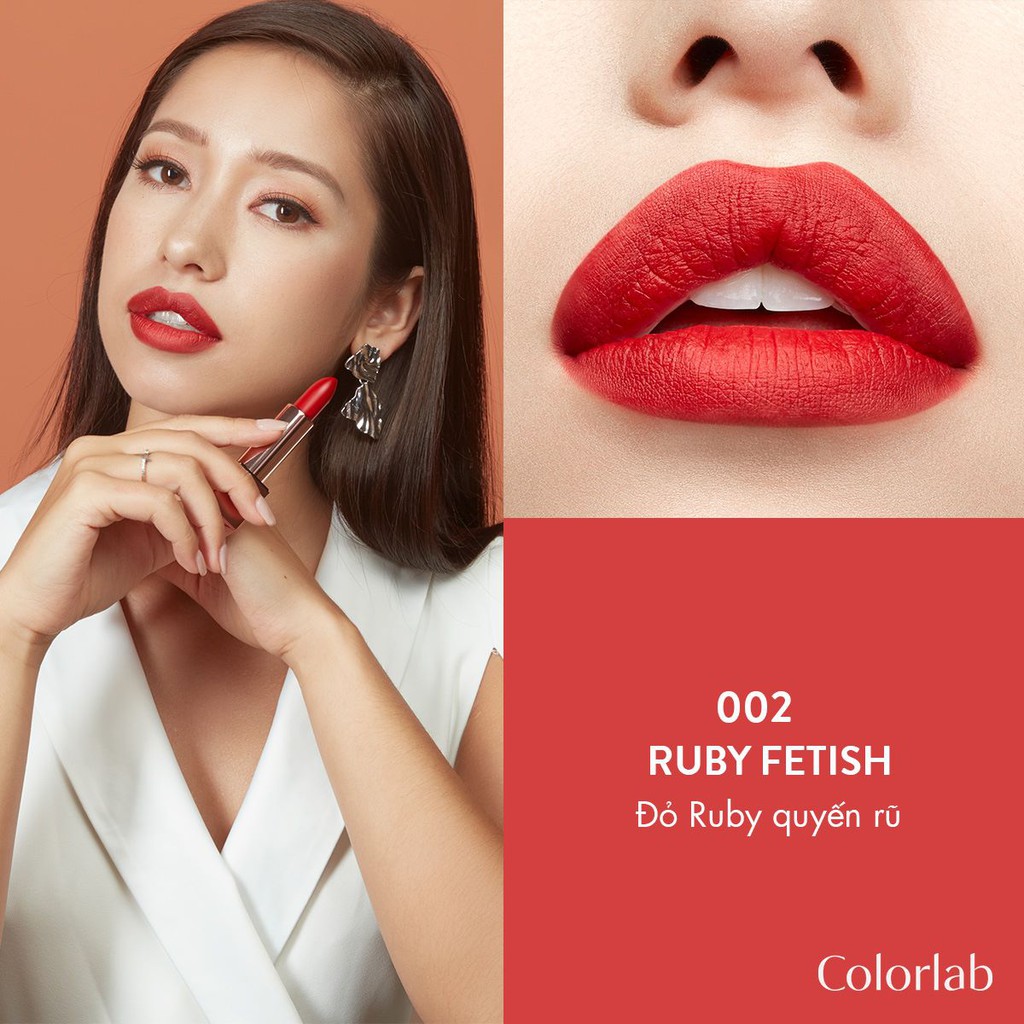 Son lì Hàn Quốc màu tông đỏ COLORLAB - RUBY FETISH 3.5g