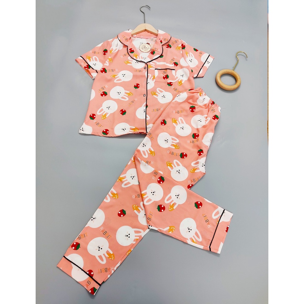 Bộ Đồ Ngủ, Đồ Bộ Pijama Lụa Nữ Mặc Nhà Bộ Ngủ Tay Cộc Quần Dài Chất Liệu Lụa Hàn Cao Cấp | BigBuy360 - bigbuy360.vn
