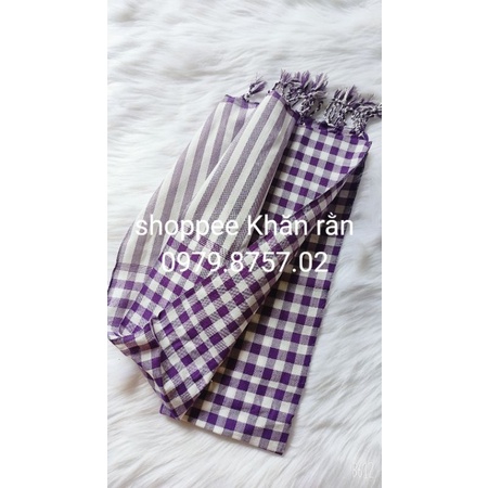 Khăn rằn nam bộ MÀU TÍM TRẮNG ( màu chuẩn đẹp, ảnh chụp bị lệch màu)
