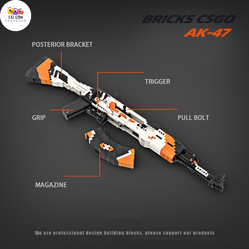 Đồ Chơi Lắp Ráp Mô Hình CSGO Súng AK47 Asiimov Phóng Thun 1200+ PCS - Bản Thiết Kế Tiêu Chuẩn Của Kevin183