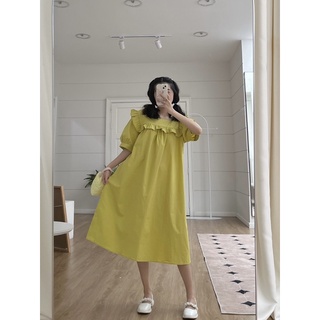 [ CRUSHH STUDIO - ẢNH CHÍNH CHỦ ] D05 - Đầm suông bèo xanh bơ
