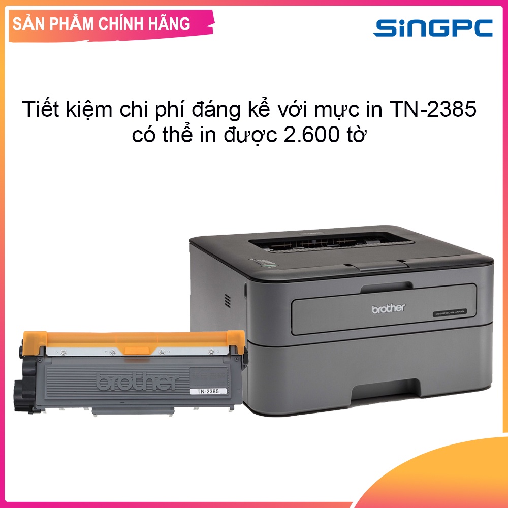 Máy in Laser Đen trắng Brother HL-L2321D A4+30 trang/1 phút, 600dpi, khay giấy 250 tờ, Đảo mặt tự động - Hàng Chính Hãng