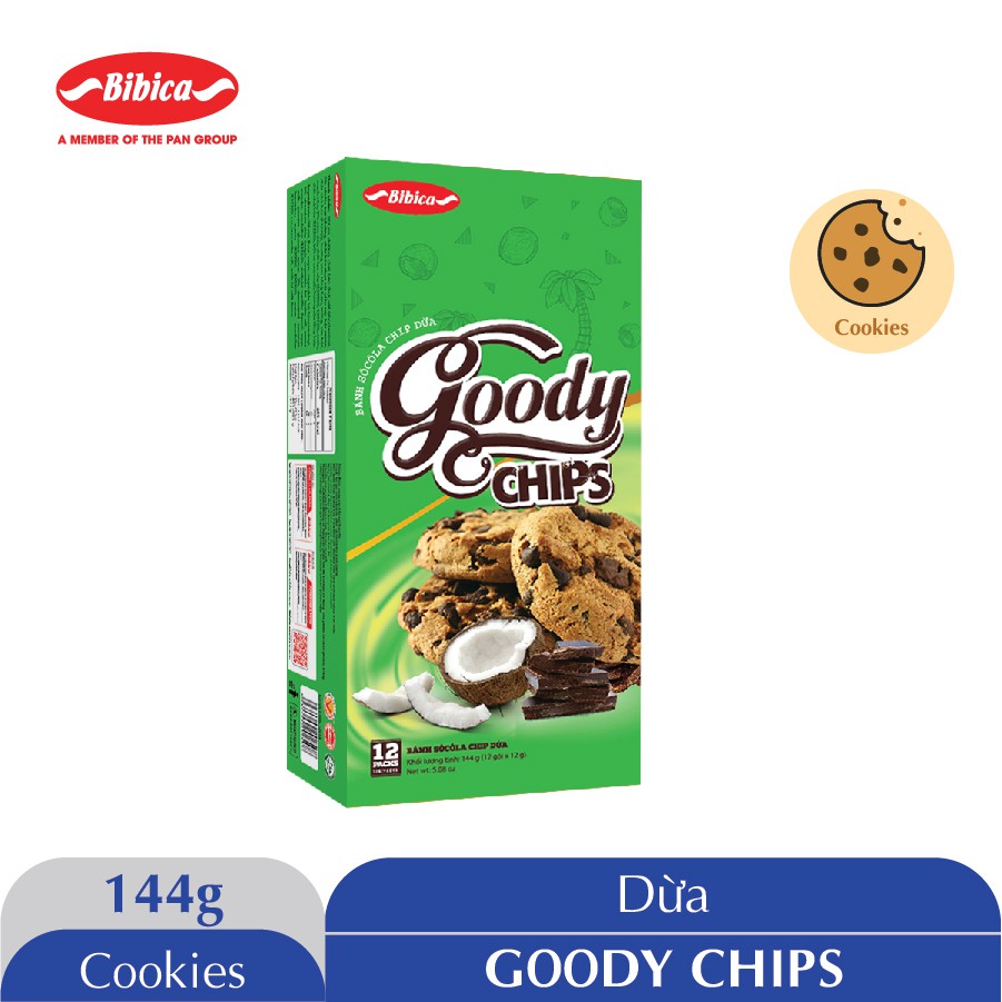 Bánh quy rắc hạt Goody Chip 144 gram Bibica