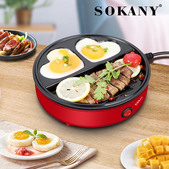 Máy nướng thịt BBQ, tráng trứng làm đồ ăn sáng