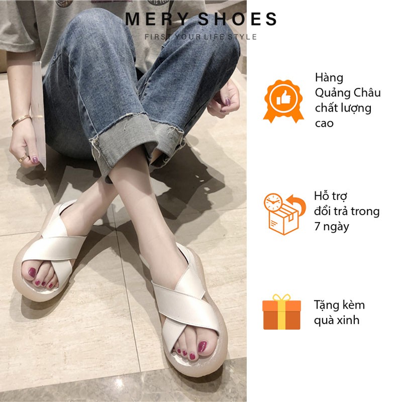 Sandal Nữ 💖 Dép Nữ Thiết Kế thanh Lịch Đế Cao Su Mềm Phong Cách Hót Hít Mùa Hè B48 - Mery Shoes