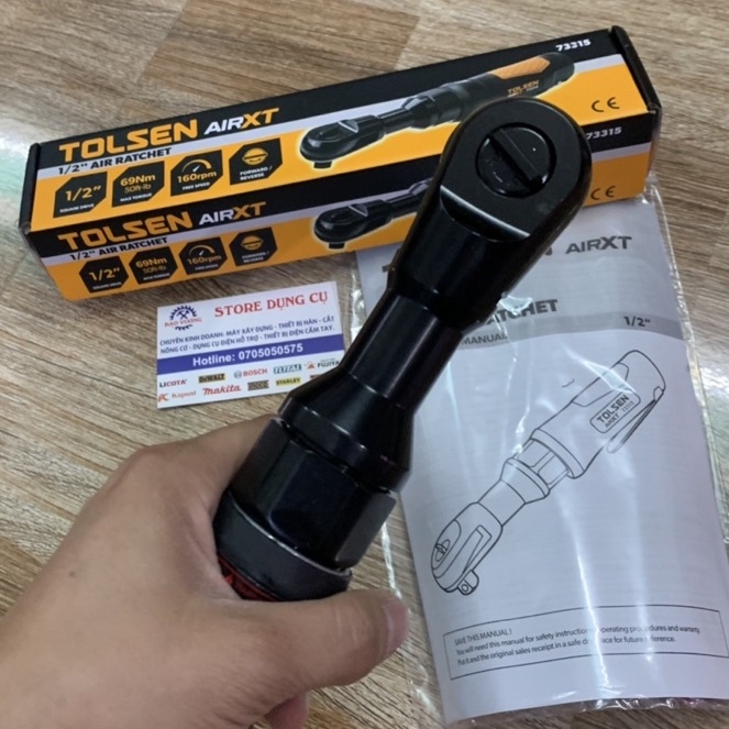 Máy Bắn Bulong Góc Dùng Hơi 1/2" Tolsen 73315| Máy Vặn Bulong Ngang Dùng Khí Nén 1/2 Inch | Siết bulong góc