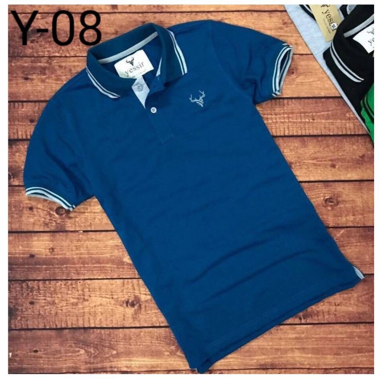 Áo thun polo nam phối cổ thêu logo YESSIR