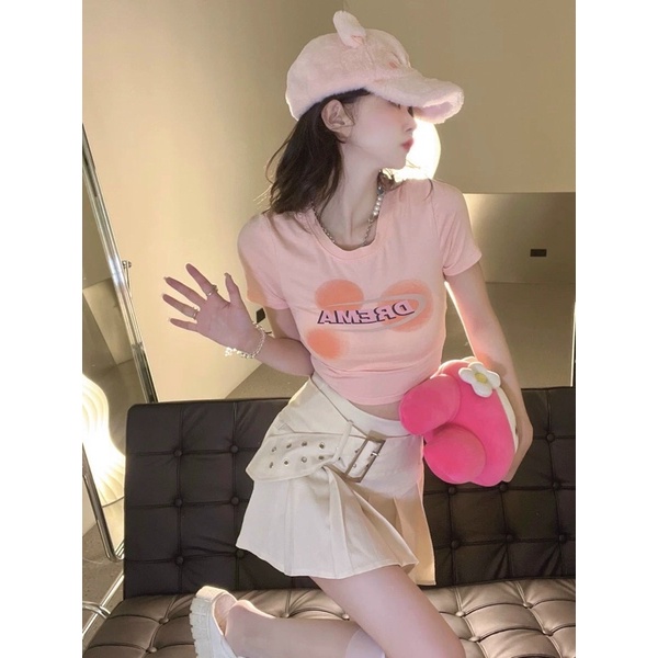 Áo thun borip croptop Cam Cam , Áo Croptop Ulazzang Xẻ Cổ Chất thun lụa mátGb alohashop91