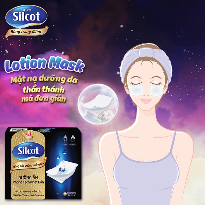 Silcot miếng đôi 40 miếng - Bông đắp lotion dưỡng, tẩy trang Silcot 40 miếng (đôi)/hộp