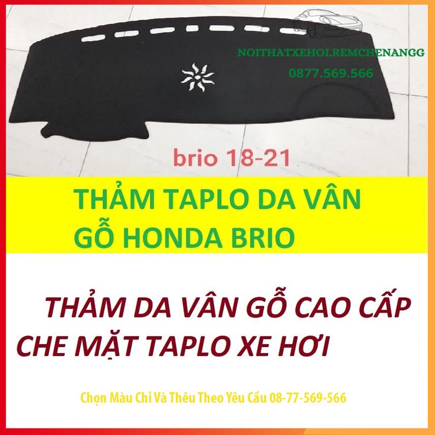THAM TAPLO HONDA BRIO DA VÂN GỖ DA CARBON NHUNG LÔNG CỪU 3 LỚP CÓ CHỐNG TRƯỢT THẢM PHỦ LÓT CHE NẮNG TAPLO