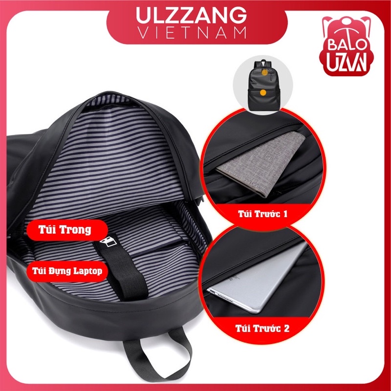 Balo đi học nam nữ Ulzzang basic chống nước, cặp sách laptop phong cách Unisex Hàn Quốc dành cho học sinh, sinh viên.