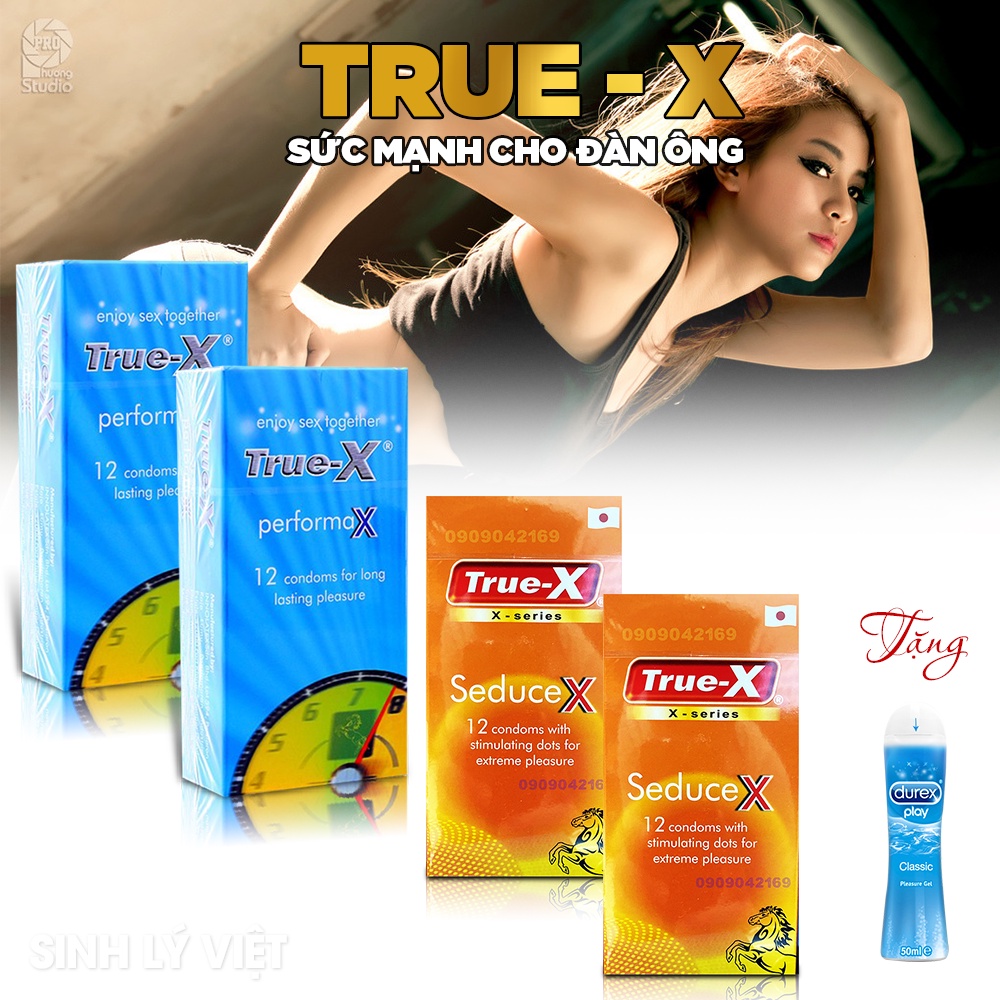 Combo siêu hời bộ 4 hộp bao cao su true-x perfomax & seduecex dòng bcs gân - ảnh sản phẩm 2