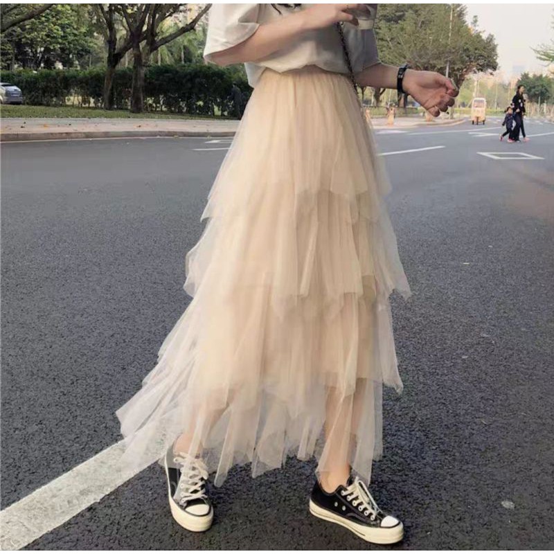 chân váy tầng dài maxi Hàng Qc
