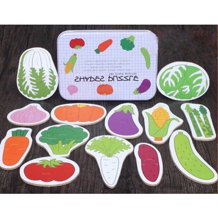 Đồ chơi Puzzle 2 mảnh hộp sắt để trẻ thỏa sức học tập và sáng tạo