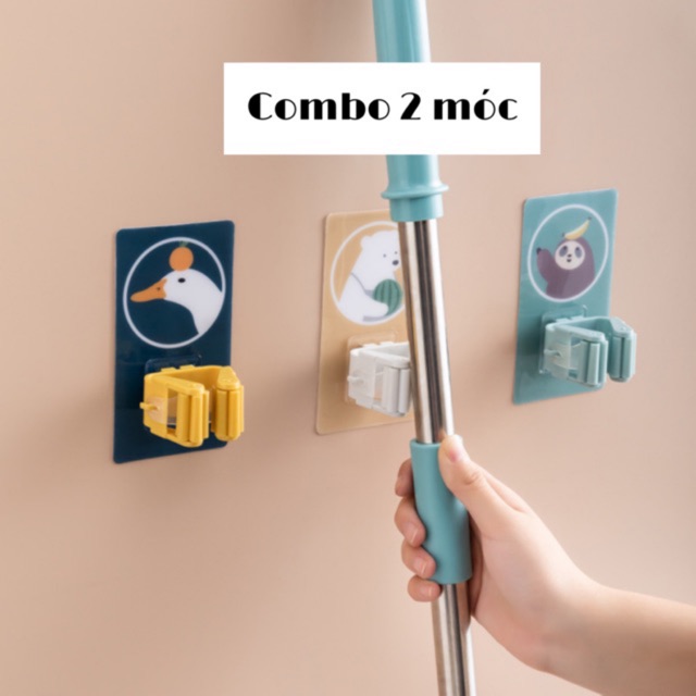 Combo 2 Móc treo tường/móc đỡ cây lau nhà, chổi ms1735