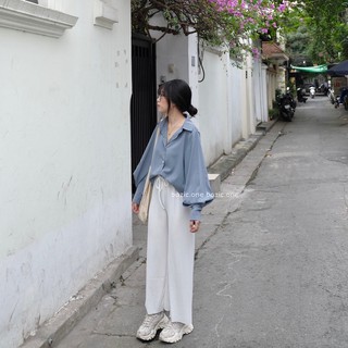 Áo sơ mi tay bồng cách điệu