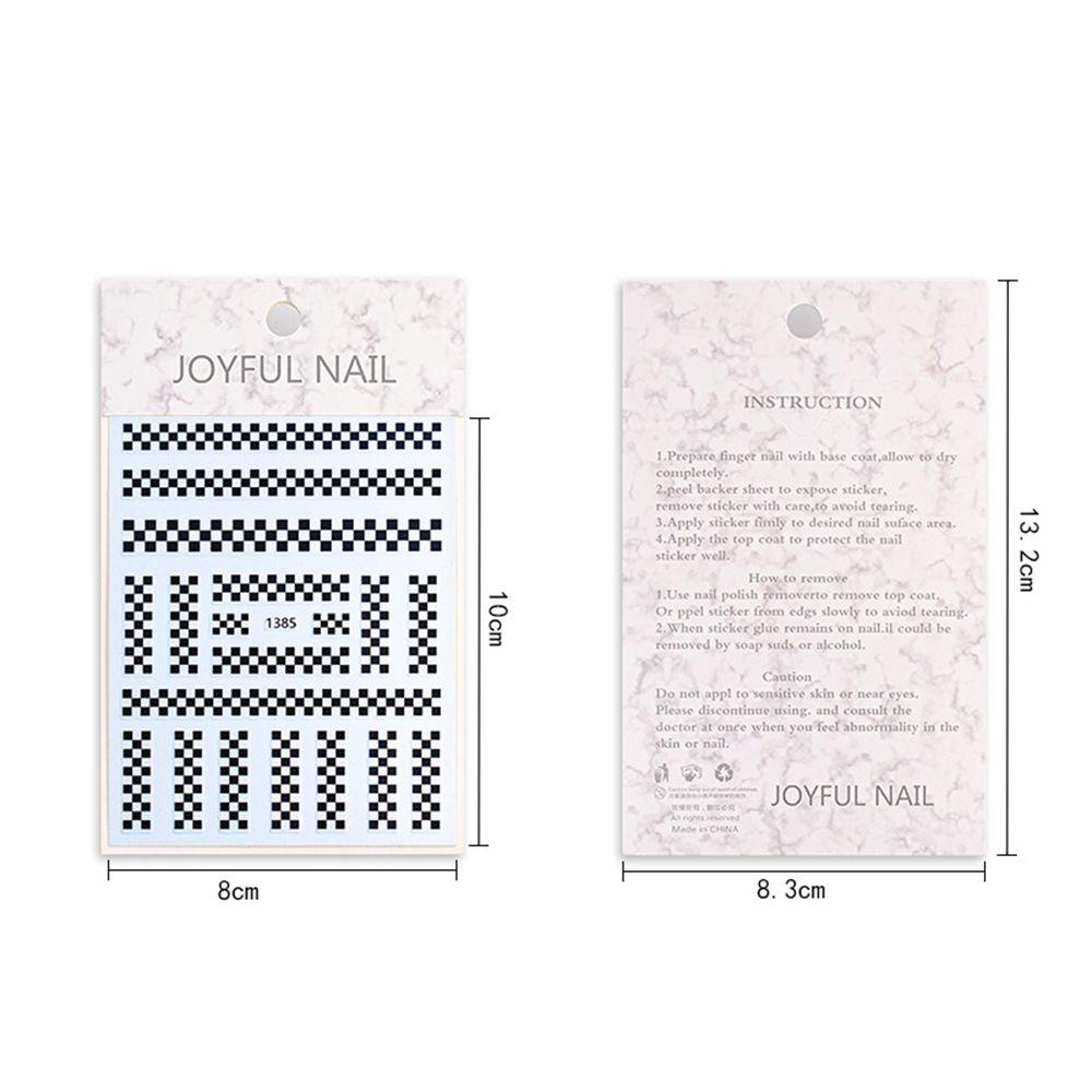 Miếng Dán Trang Trí Móng Tay Họa Tiết Kẻ Sọc Độc Đáo DIY