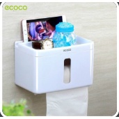 Kệ để đồ đa năng bao gồm hộp để giấy vệ sinh treo tường (Loại vuông) siêu chắc chắn Ecoco