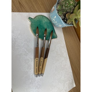 Cọ Đắp Bột Nail Kolinsky Germany Cán Gỗ 2 Màu Size 16 [ Cọ Đã Bấm Đầu, Nếu Muốn Lấy Cọ Chưa Bấm Vui Lòng Liên Hệ ]