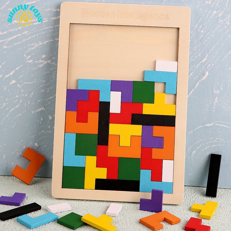 Đồ chơi xếp gạch Terris bằng gỗ- SUNNY TOYS lắp ráp thông minh ,phát triển trí tuệ cho bé
