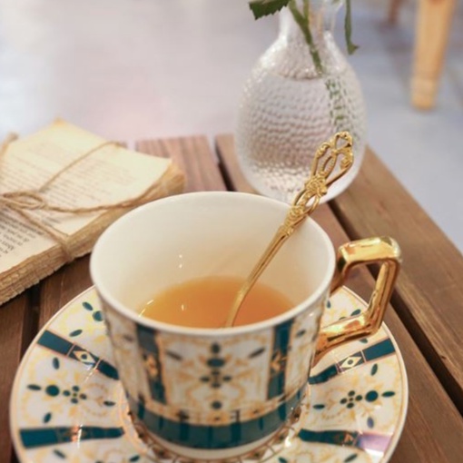 Muỗng cà phê/ nĩa ăn trái cây XIAODUOJIAJU bằng thép không gỉ phong cách châu Âu chuyên dụng