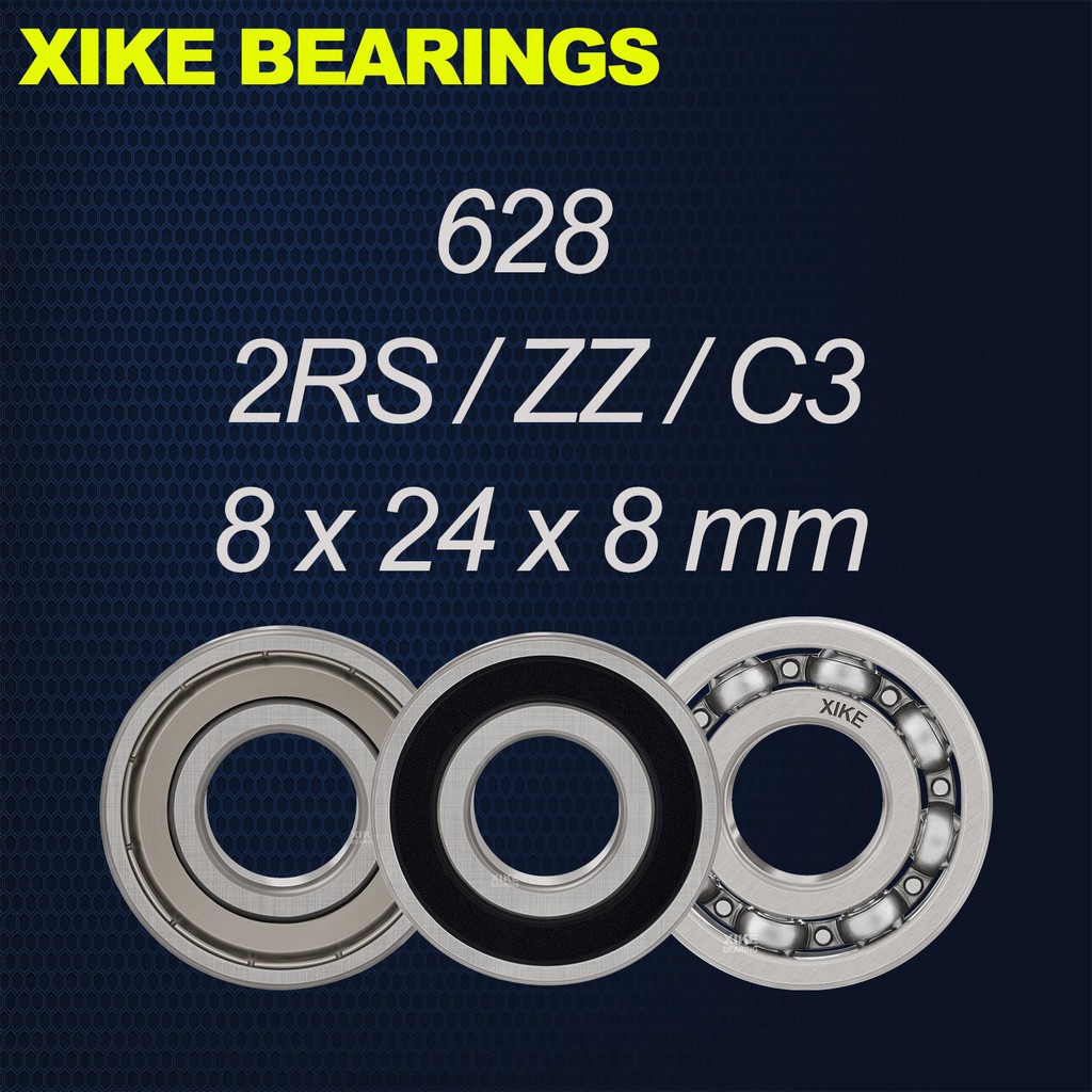 XIKE 628-2RS / 628ZZ / 628 / 628-2RSC3 / 628ZZC3 / 628C3 - Kích thước Vòng bi rãnh sâu chất lượng ca