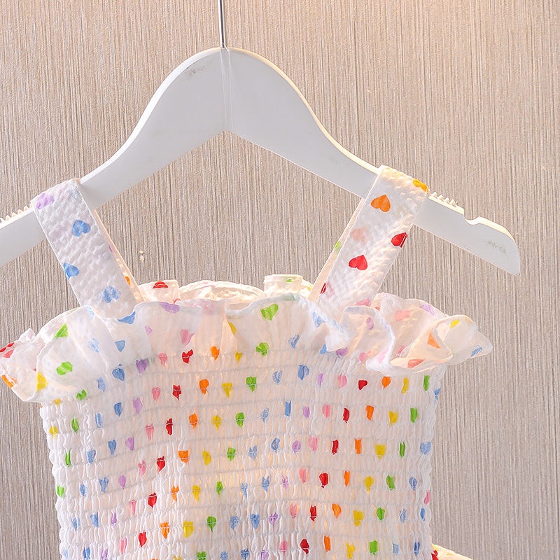 2023 Bộ Áo Sát Nách + Quần Short Thời Trang Mùa Hè Hàn Quốc Mới Cho Bé Gái