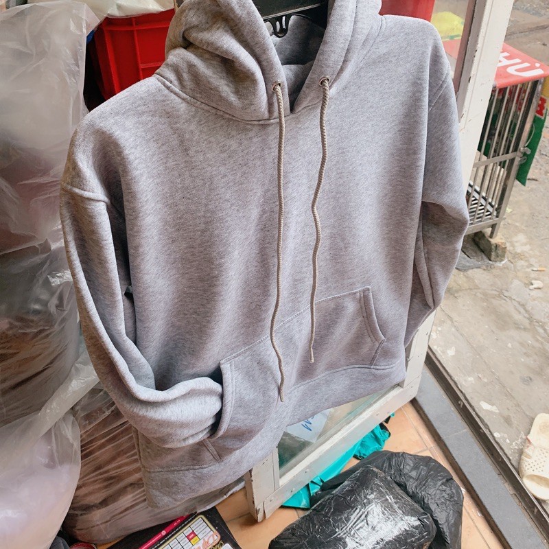 Áo hoodie unisex 2T Store H06 màu xám nhạt - Áo khoác nỉ chui đầu nón 2 lớp dày dặn đẹp chất lượng | BigBuy360 - bigbuy360.vn