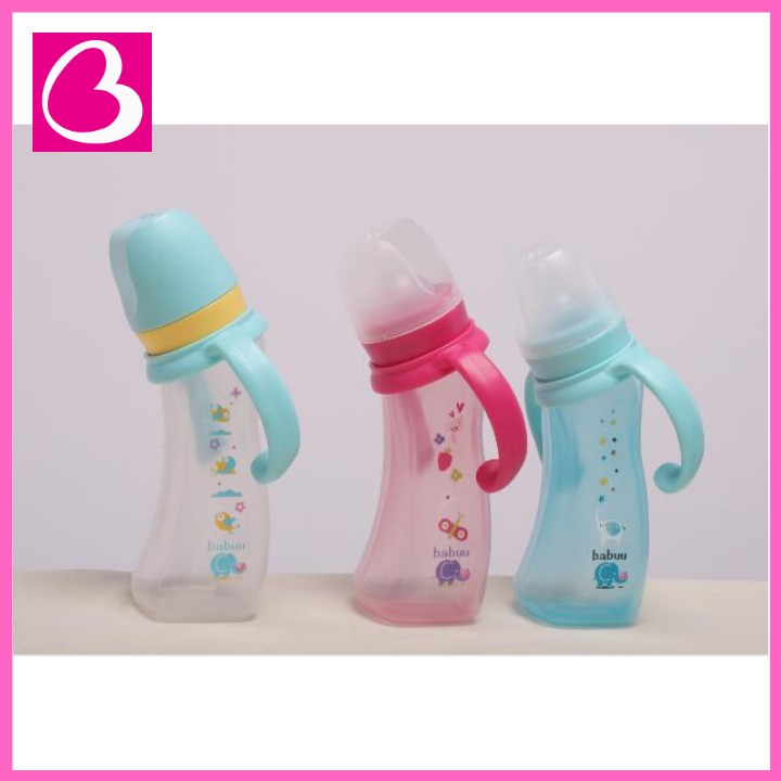 Bình sữa nghiêng cổ chuẩn kèm tay cầm Babuu Baby Nhật Bản Loại 90ml