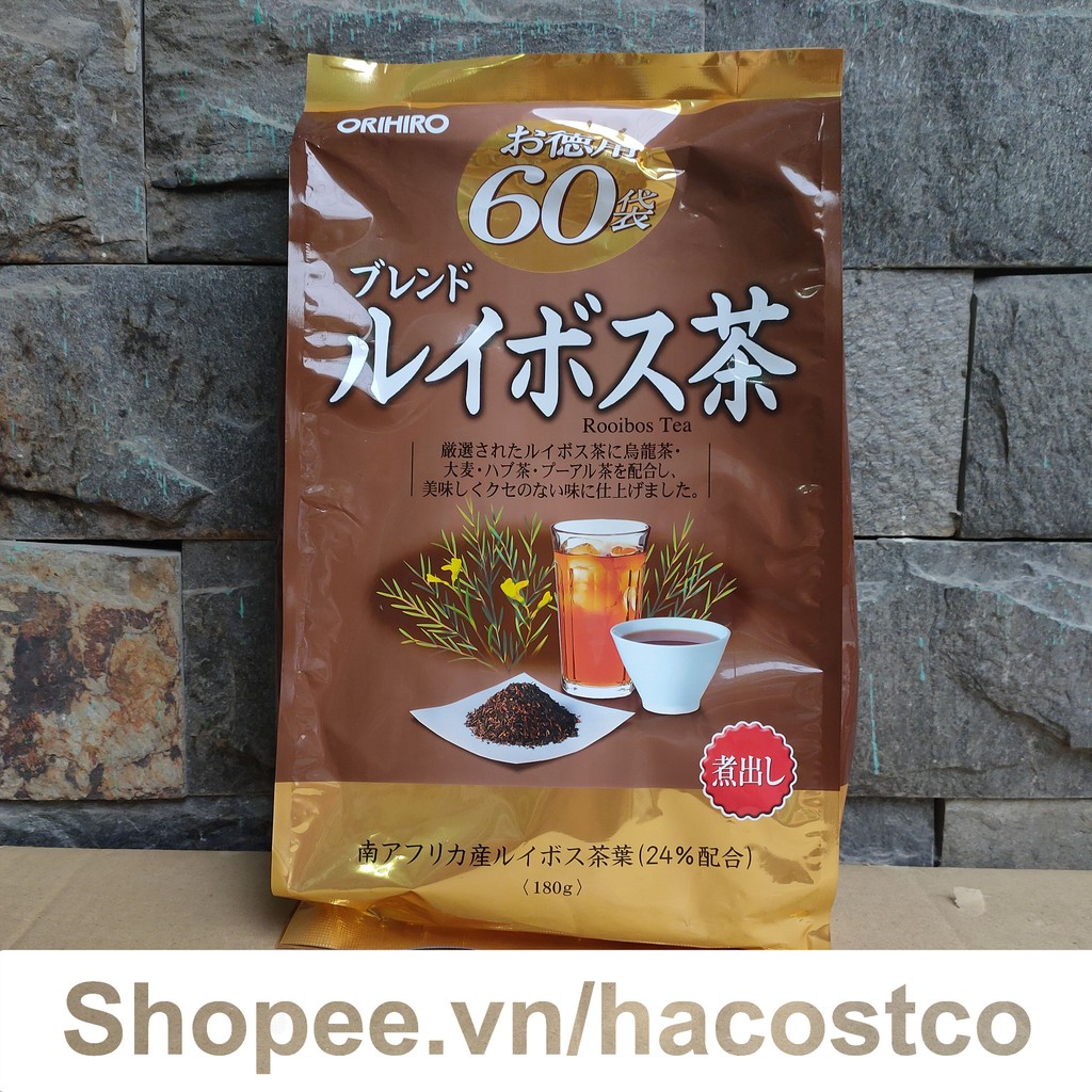 Trà Hồng Trà Nam Phi Orihiro Nhật Bản túi 60 túi lọc - Hồng trà Rooibos tea Orihiro 180g