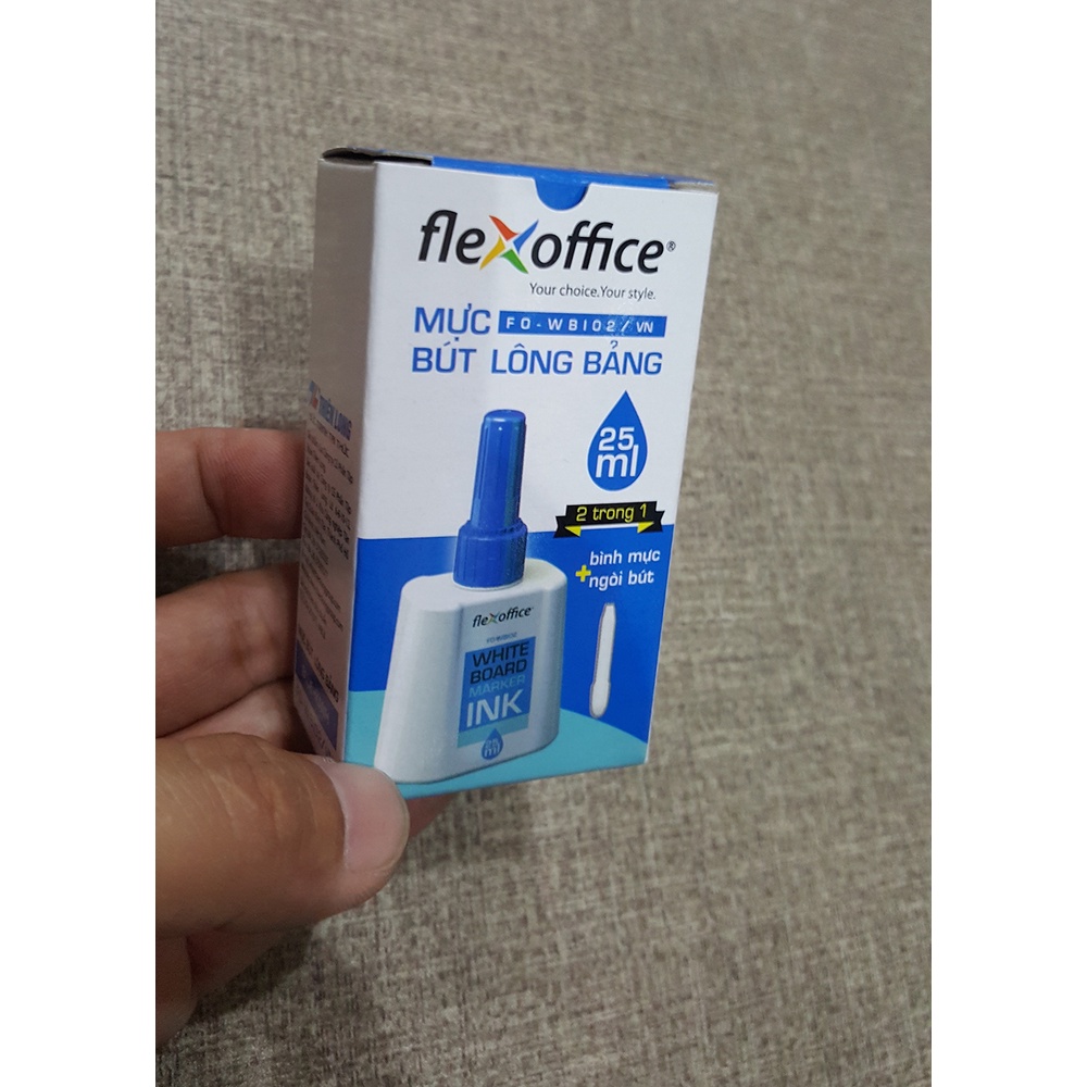 Mực Bút Lông Bảng Flexoffice FO-WBI02 25ml - Mực Xanh