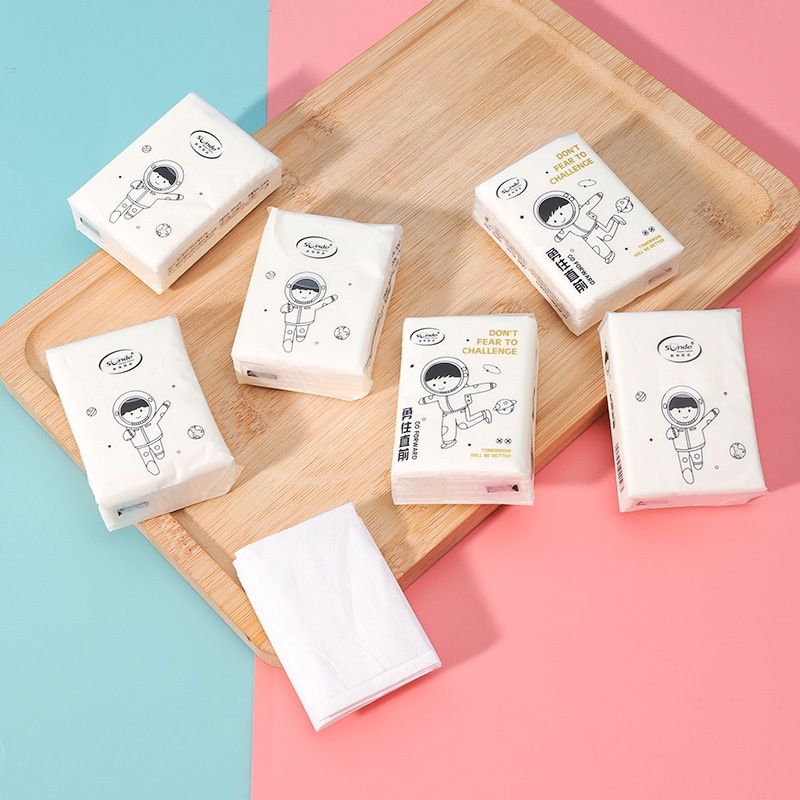 Khăn giấy khô 3 lớp dạng mini bỏ túi hình bé gái, bé trai Mua Tất