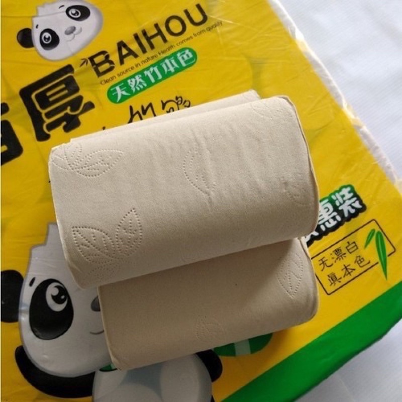 Giấy vệ sinh gấu trúc Baihou bịch 36 cuộn không lõi siêu dai