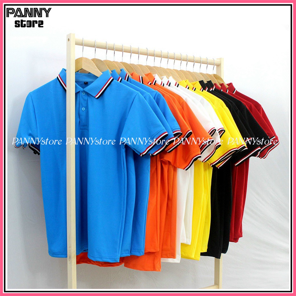 Áo Thun Polo Có Cổ Cá Sấu 4 Chiều Phối Cổ Và Bo Tay 3 Sọc Form Suông Đồng Phục Nam Nữ Đủ Size Màu từ 30kg đến 100kg